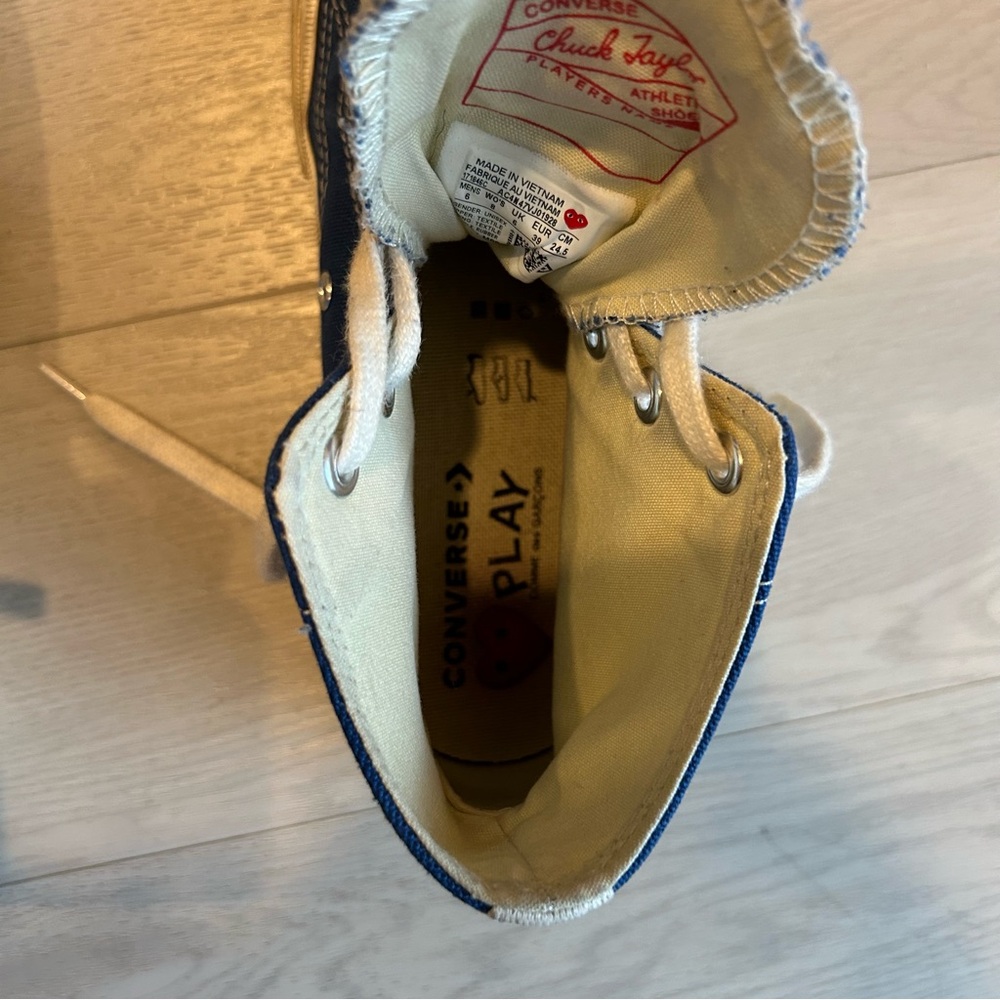 Converse Comme des Garçons PLAY High-Top Sneakers Size Women’s 8 - Picture 9 of 10